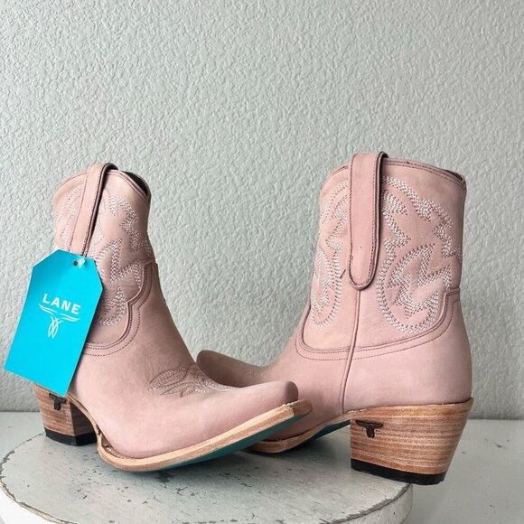 Lane SMOKESHOW Pink Cowboy Bootie Womens 8.5 Short Western Cowgirl Ankle Boots - Picture 1 of 12